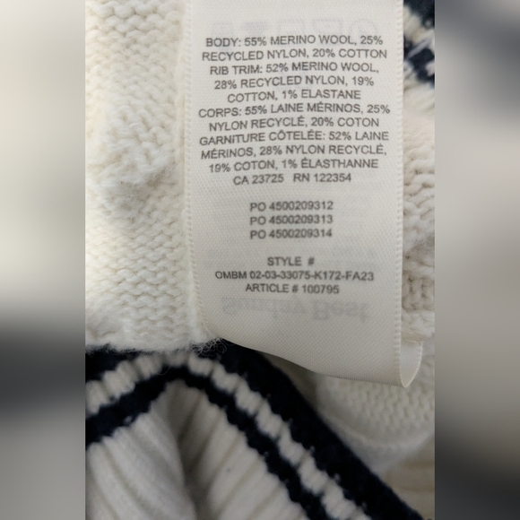 Aritzia Sunday Best Winston Sweater Vest XS White Navy Striped Cable Knit Crop - Picture 9 of 10